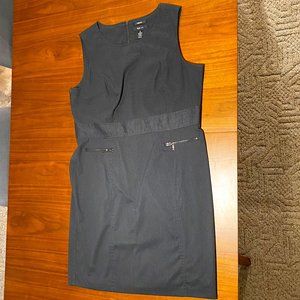 Gray pinstripe sheath dress